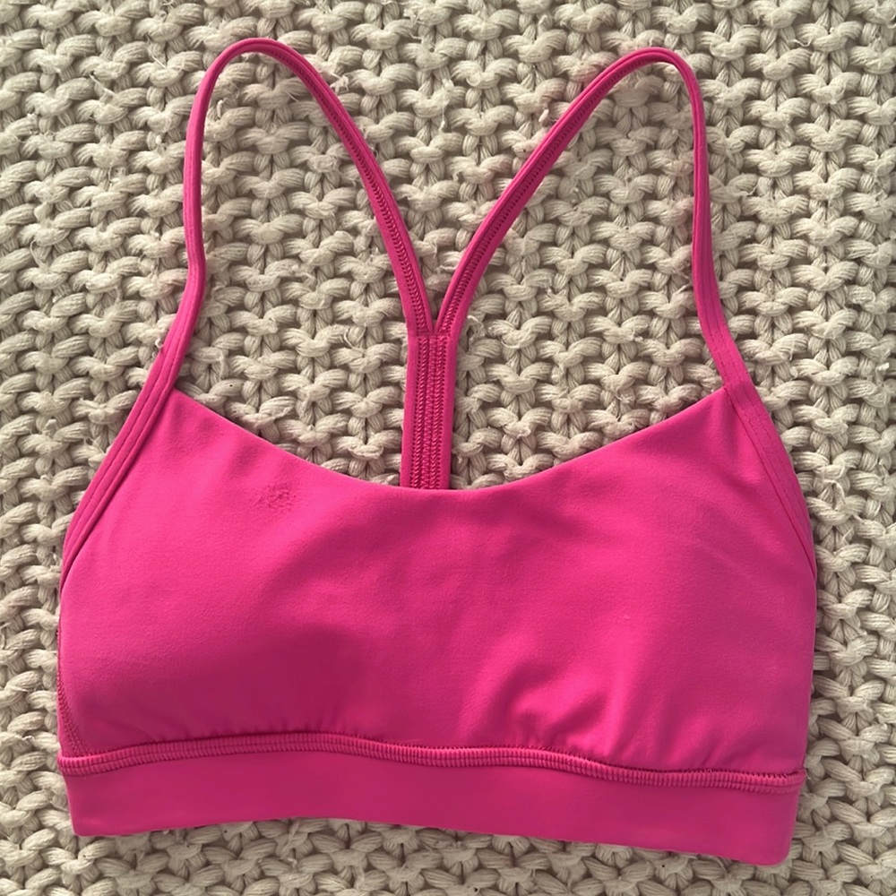 Lululemon Sonic Pink Flow Y Nulu Bra Light Support